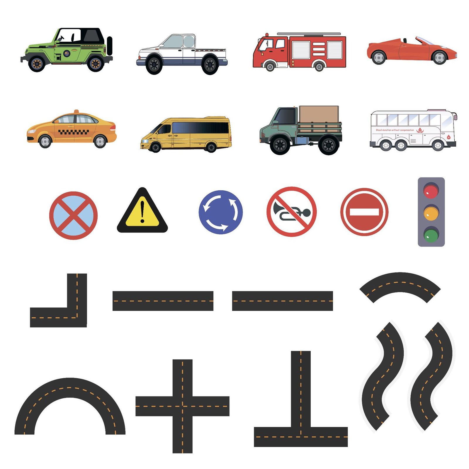 EVA Bath Toys — Busy City Traffic Set 2