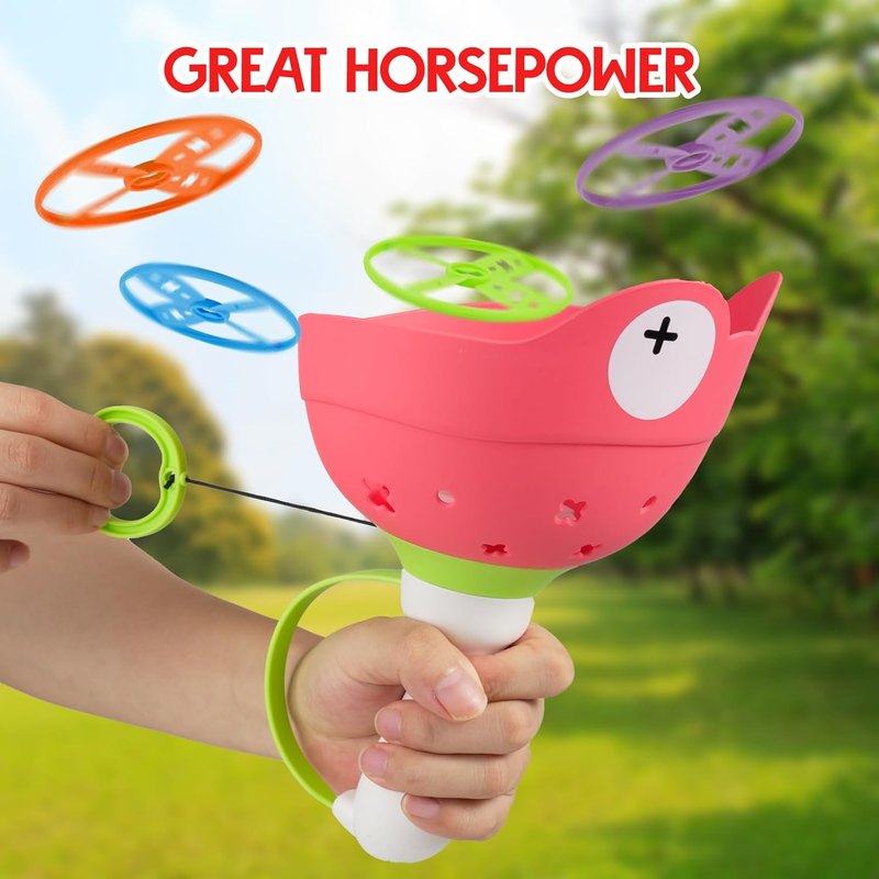 Hand-Pull Flying Disc Launcher